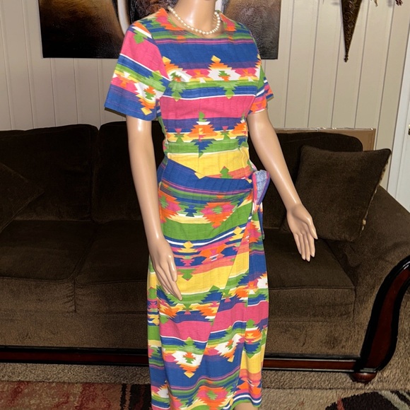 Affinity by Margo’s • Vintage • USA • Medium • Multi-Colors • Aztec • Dress - Picture 6 of 16